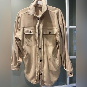 Tan Oversized Button Up